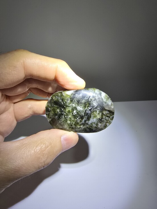 Other - Epidote in Quartz Crystal Palmstone #C